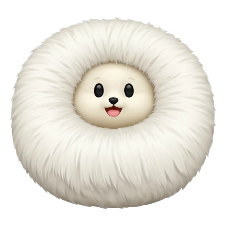 white round pillow made out of fur sticker