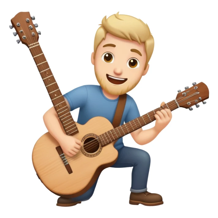 happy man destroys guitar sticker