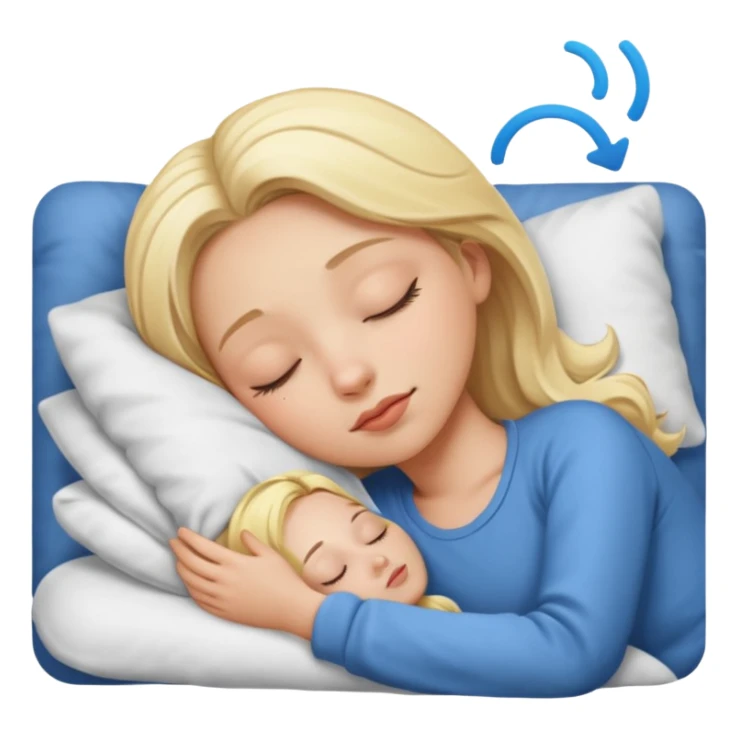 Blonde, white skin, sleeping girl sticker