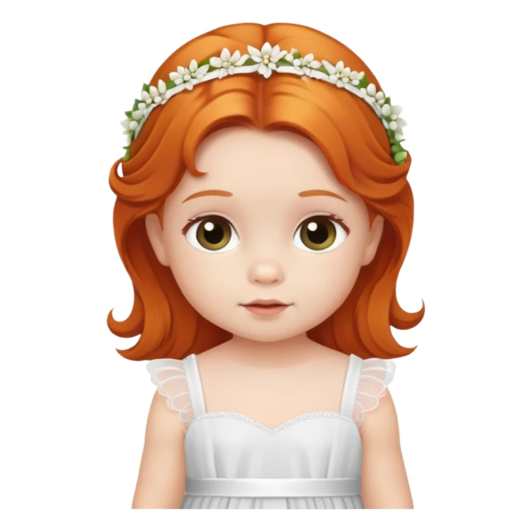 white Baby girl bridesmaid with ginger hair sticker