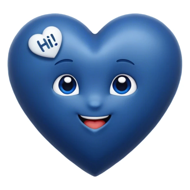 Dark Blue heart with the words Hi Cutie! in the middle  sticker