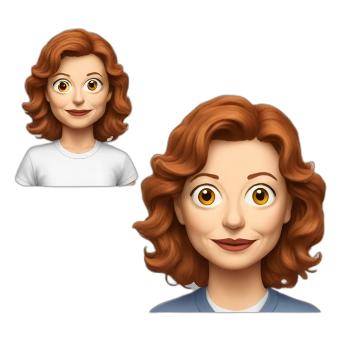 actor younger susan sarandon cartoon wearing tee  sticker
