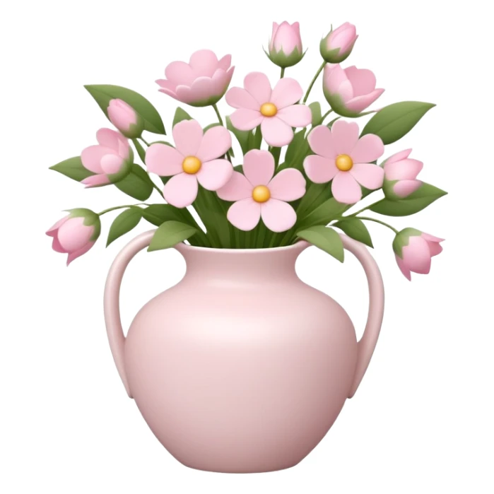 Vase with baby pink flowers in the vase sticker