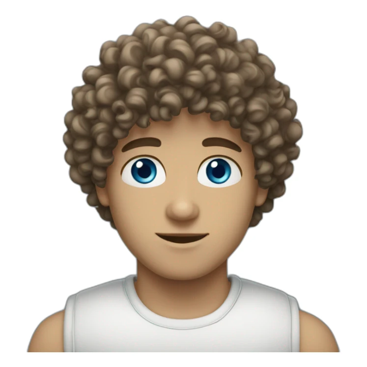 white arabic 18 year old curly haired guy with blue eyes sticker
