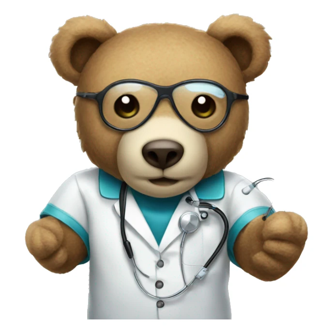 teddy bear with sthetoscope sticker