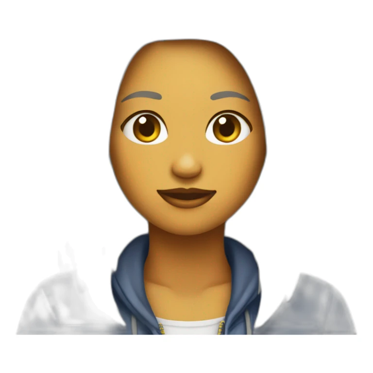 Chica de frente grande con una MacBook  sticker