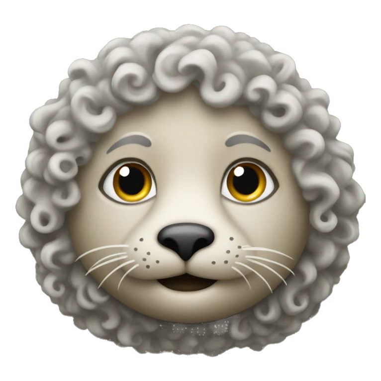 a seal with curly hair sticker