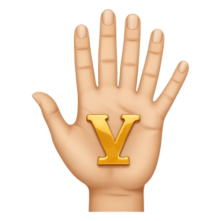 Give an emoji on live yours with the initial lv from the left hand throwing up l and the right hand throwing up v from the left thumb sticker