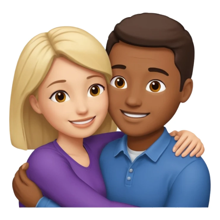 Two people hugging looking at each other, one male one female sticker