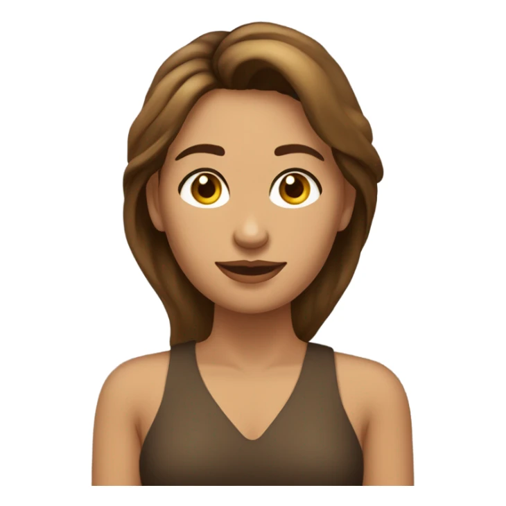 mujer con cabello castaño y ondulada, piel tono claro y ojos un poco clar sticker