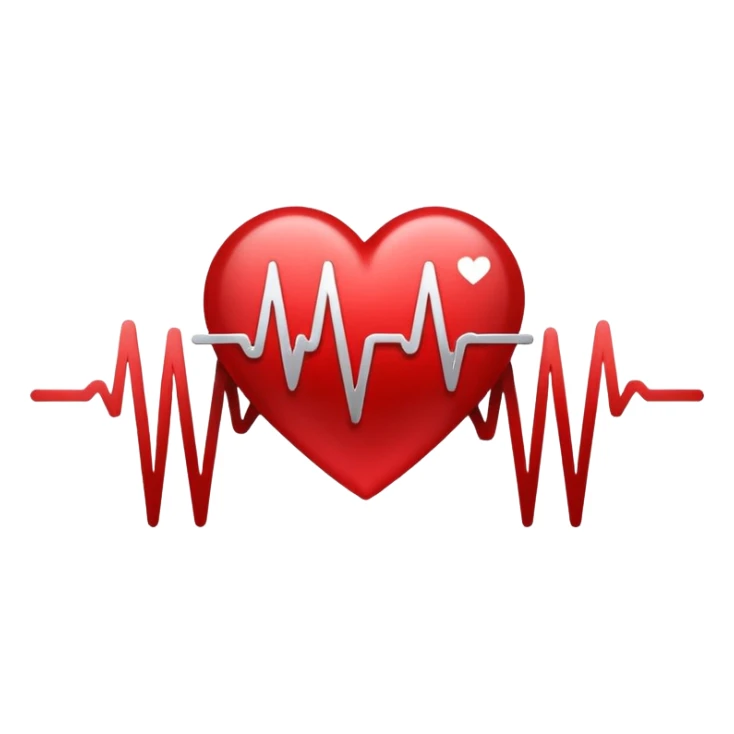 Precise and minimalist logo for MedSignal, red heartbeat pulse transforming into the letters ‘AI’, glowing edges with a metallic sheen, sleek design with clean white space, focusing on advanced healthcare technology and AI sticker