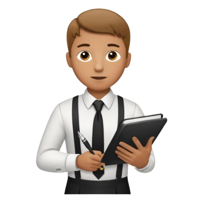 Waiter asking for what you want to eat sticker