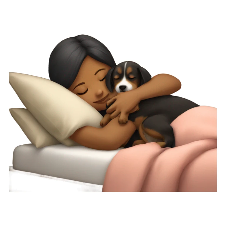 Girl sleeping with a dog  sticker