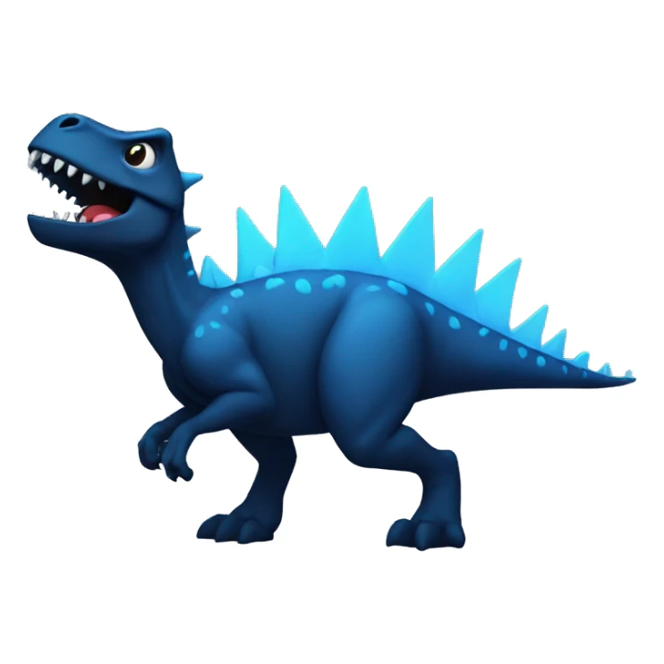 has laser breath and black dinosaur with blue spikes on its back sticker