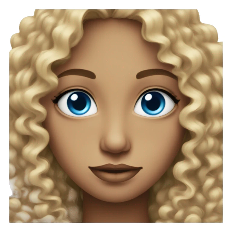 women curly blue eye sticker