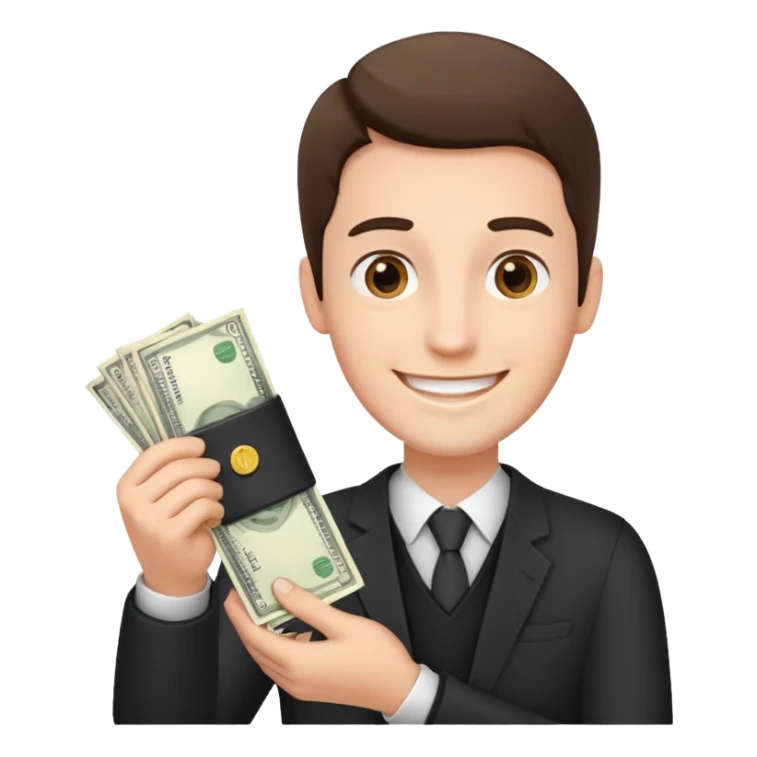 guy giving refund money to other person sticker