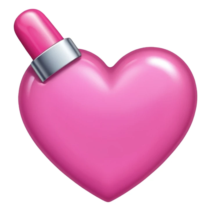 a pink heart with nail paint sticker