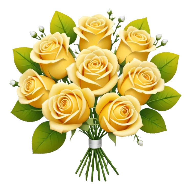 bouquet of yellow roses and white gypsophila sticker