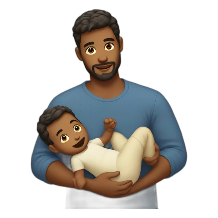 men with baby sticker