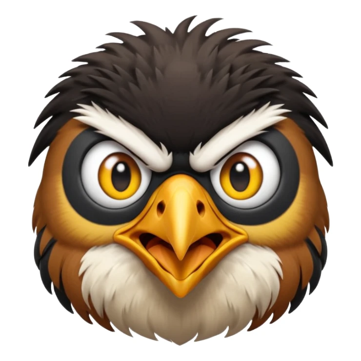 A angry common myna bird cute emoji sticker