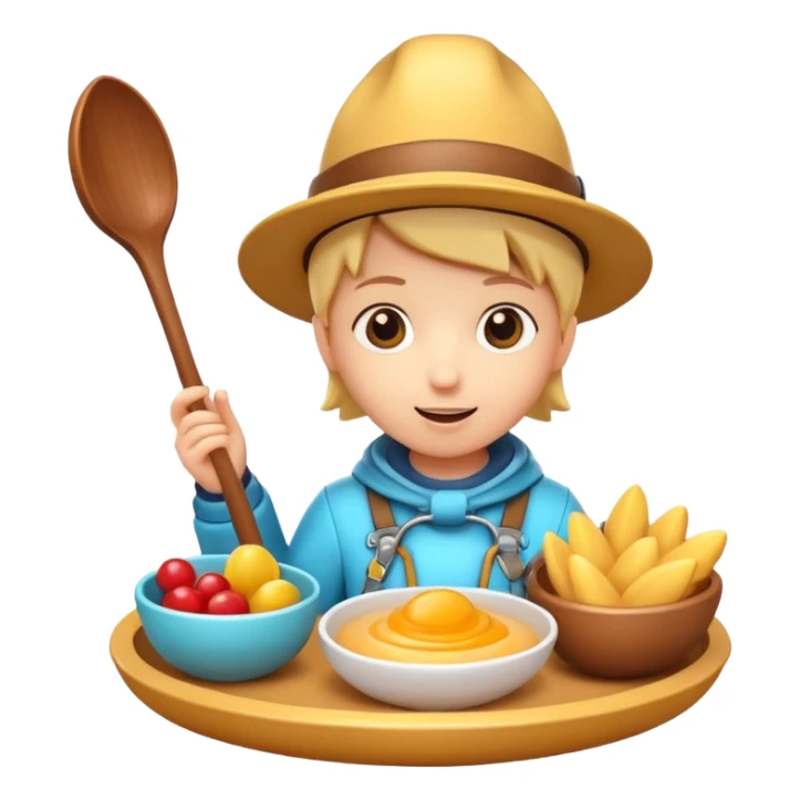 3D symbolizing explorer, discovering new flavors, food theme, cute and modern, soft lighting, glossy, isolated, no background
 sticker