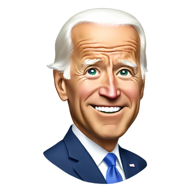 Joe Biden in a trump 2024 hat sticker