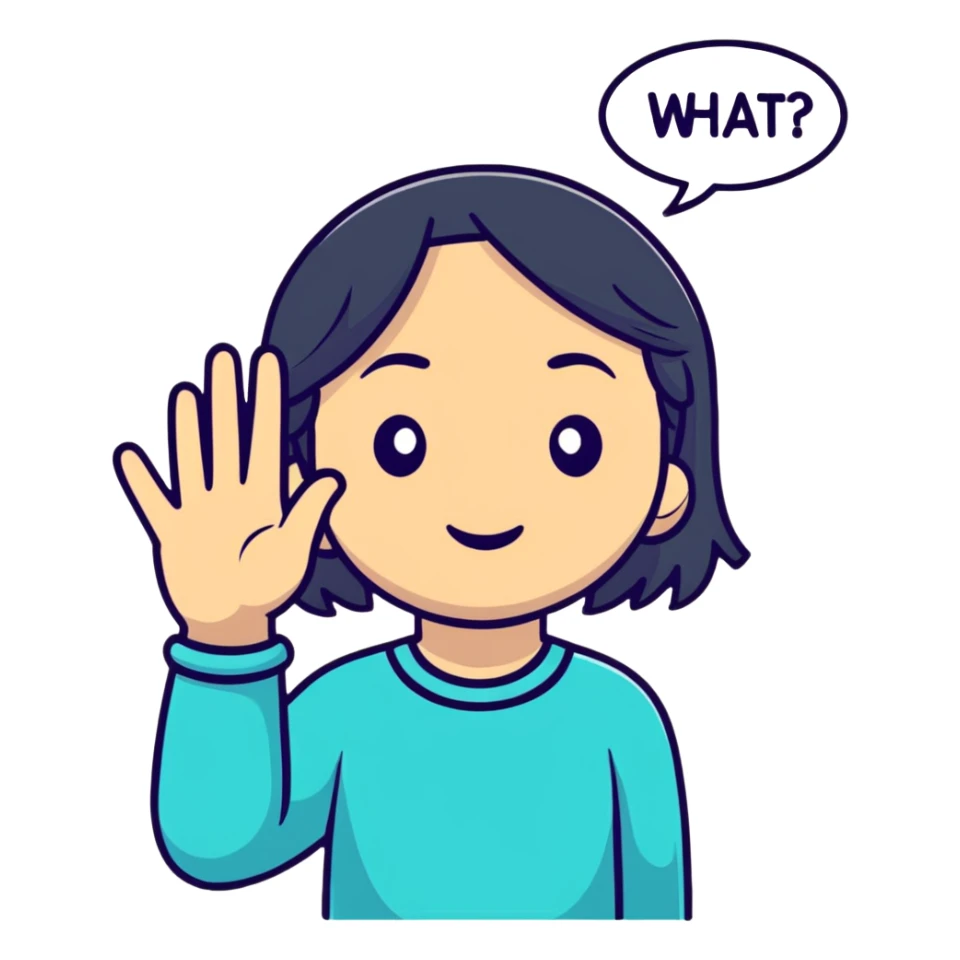 A Girl that has her Hand in her Face and says what  sticker