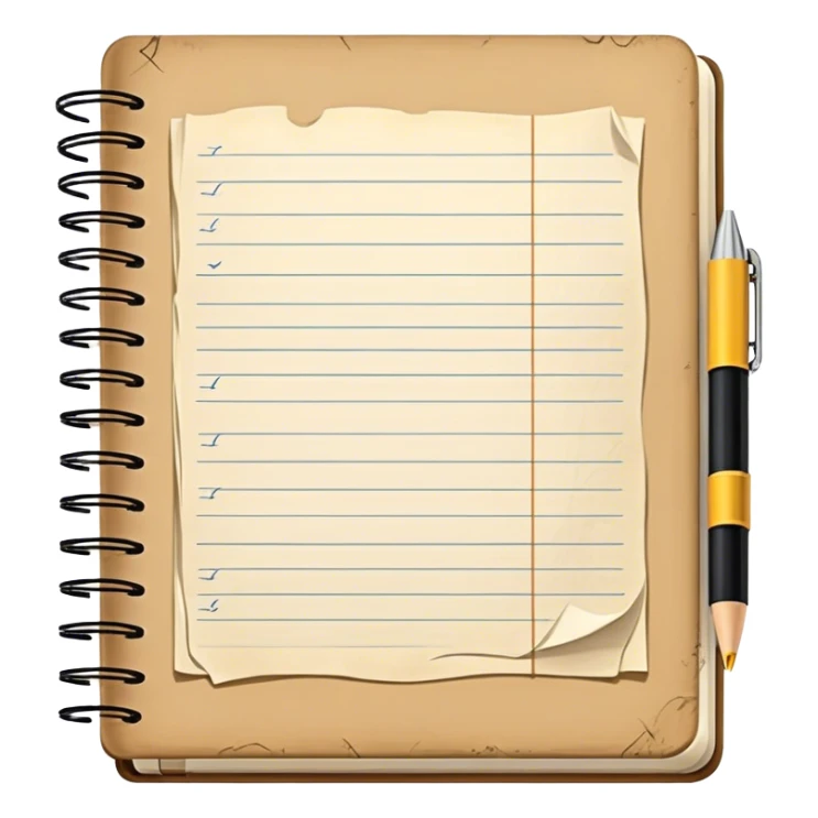 a notebook with a lot of written notes and sketches sticker