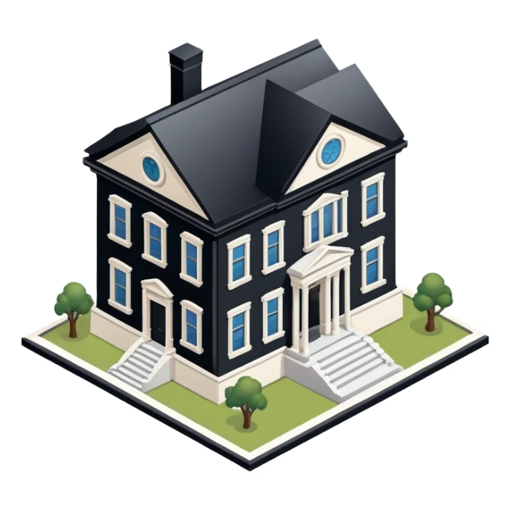 History Museum exterior, isometric dollhouse-style, realistic sticker