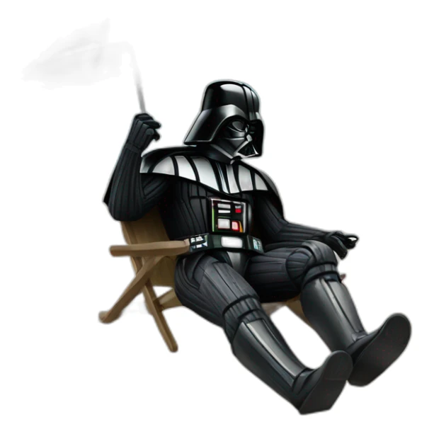darth Vader lounging on the beach under an umbrella while drinking a piña colada sticker