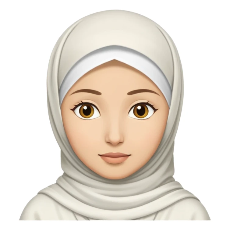 Muslim woman wearing all white hijab in sajdah sticker