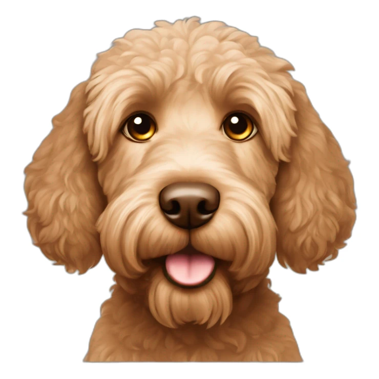 Labradoodle brown apricot with big ears brown eyes sticker