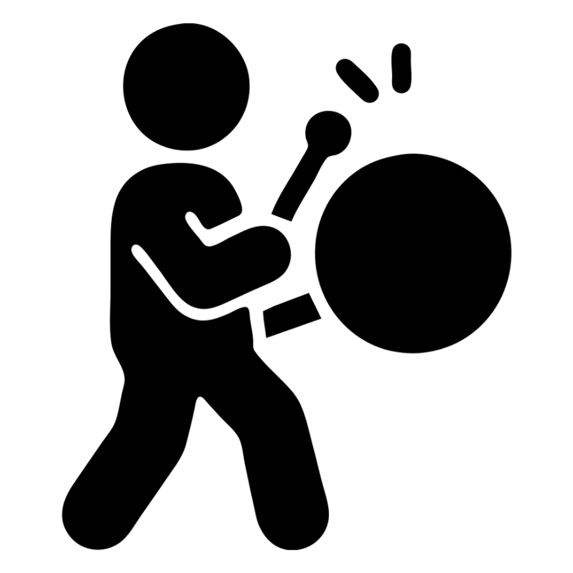 Person with a drum waking people up for sahur meal before dawn sticker