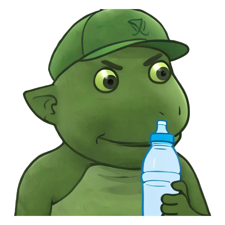 Black man holding a water bottle  sticker