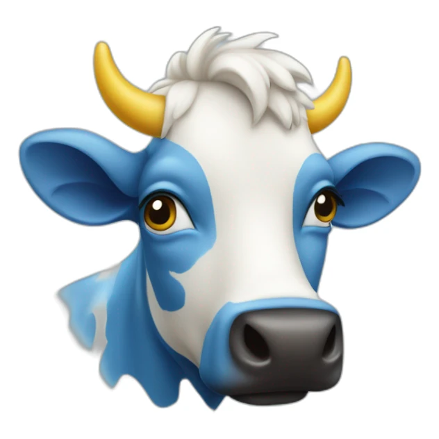 Vache bleu avec des taches jaunes sticker
