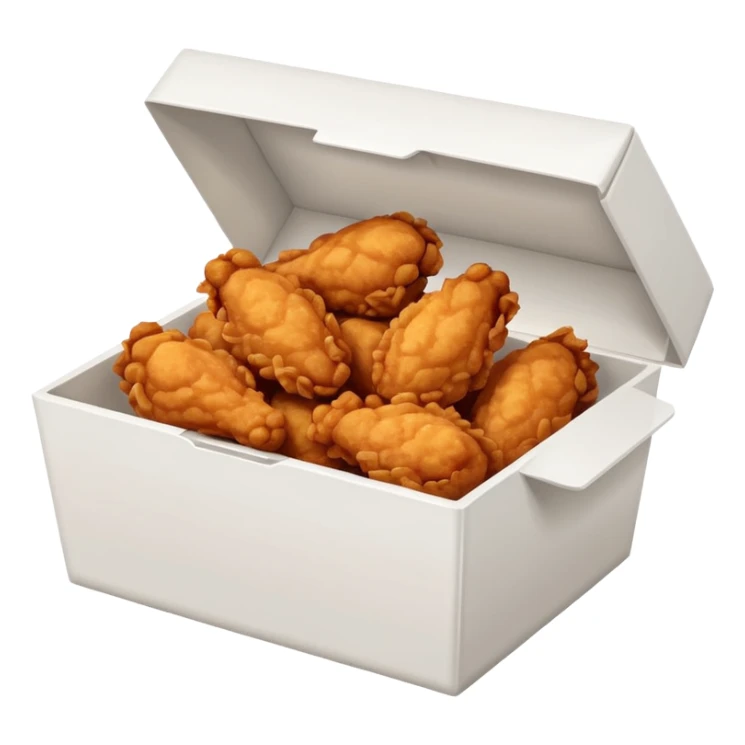 white box filled with boneless fried chicken wings sticker
