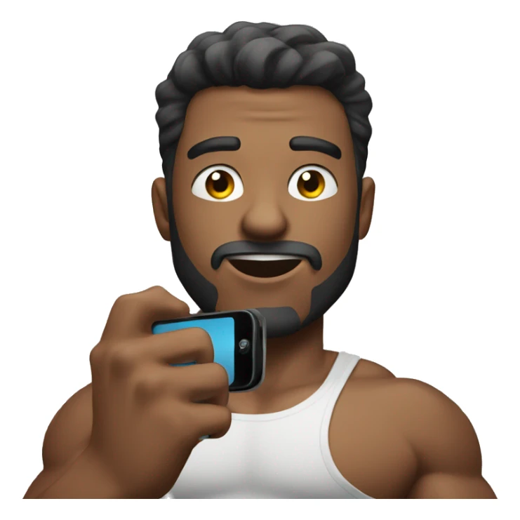 muscular male with phone sticker