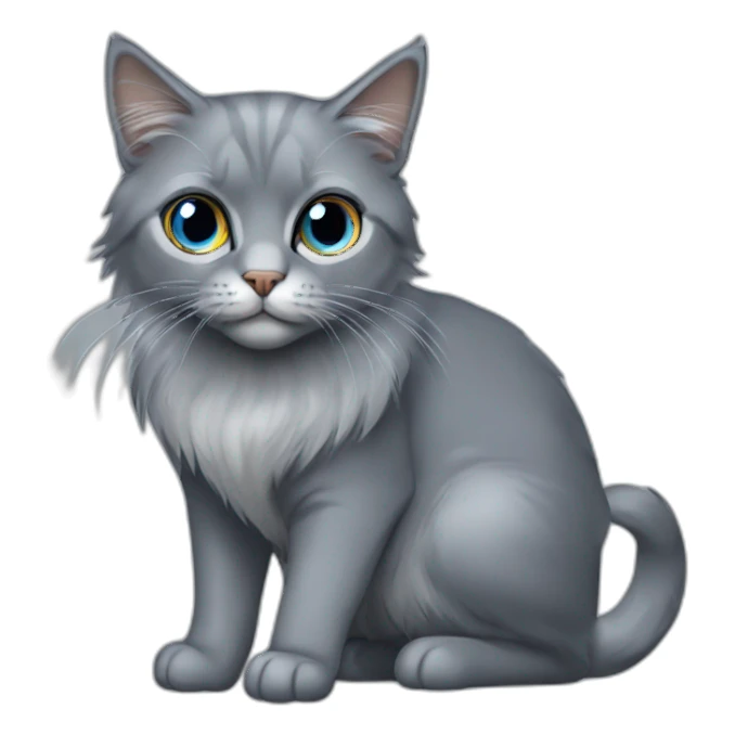 Cat, deep grey, blue point, âmbar eyes, British long hair sticker