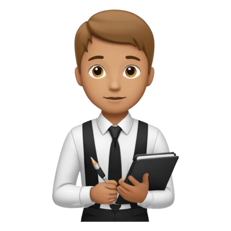 Waiter asking for what you want to eat sticker