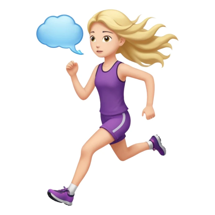 Girl running in my thought bubble sticker