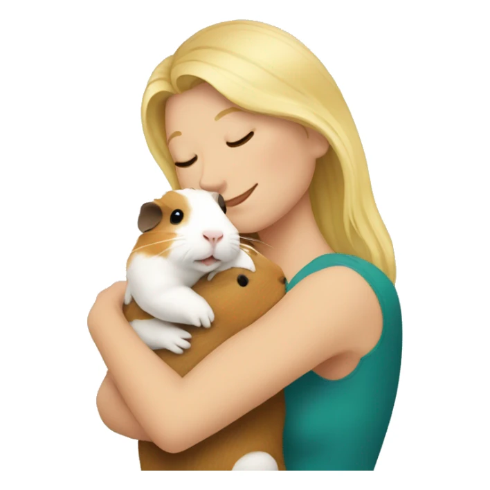 Blonde Woman hugging a guineapig sticker