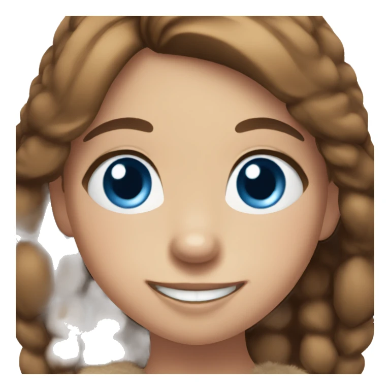 Happy Reindeer girl brown hair blue eyes sticker