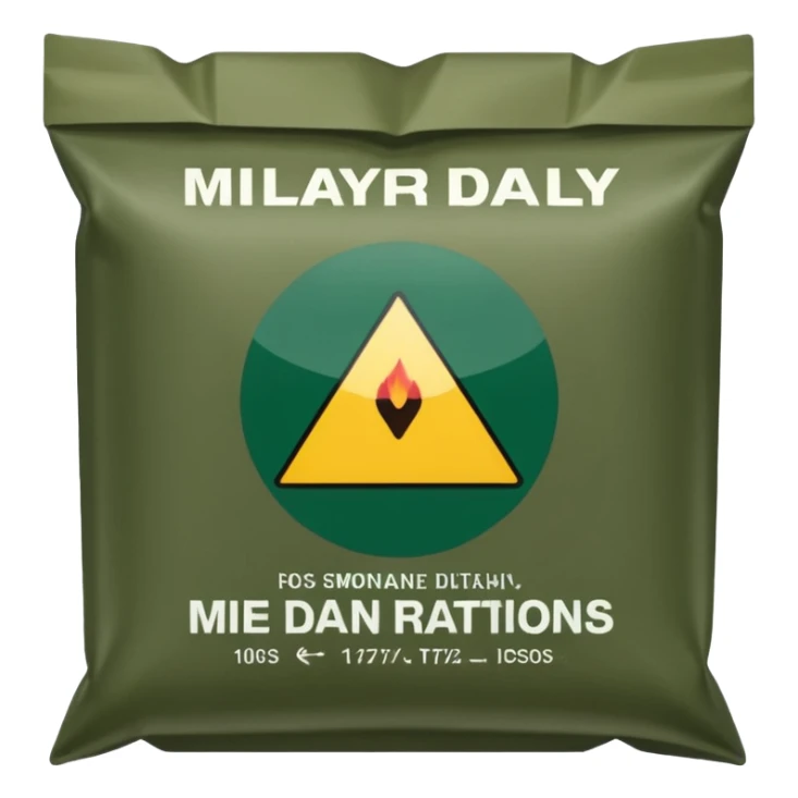 military daily dry rations green color sticker