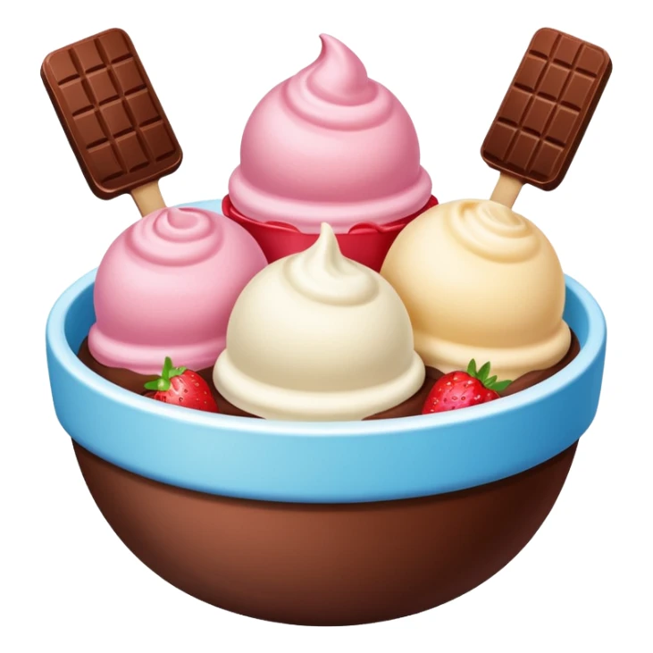 Neapolitan ice cream scoops in a bowl sticker