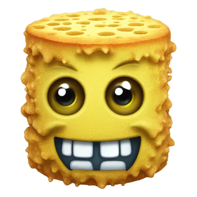 sponge with eyes and tie and buck teeth planning something evil sticker