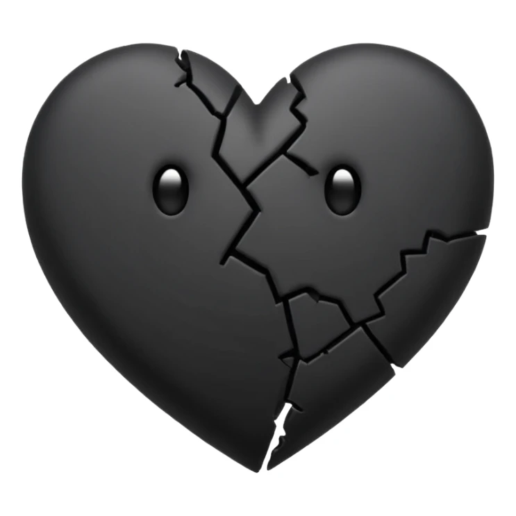 An smal black broken heart Emoji sticker