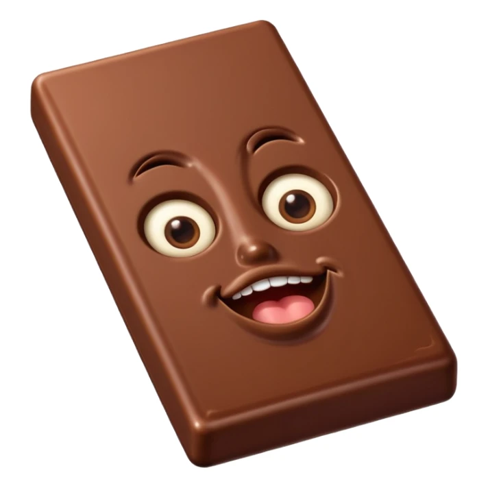  chocolate bar with eyes and mouth  sticker