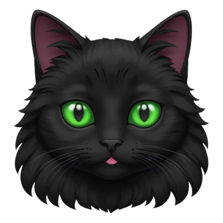 A beautiful cat black with Green eyes with body sticker