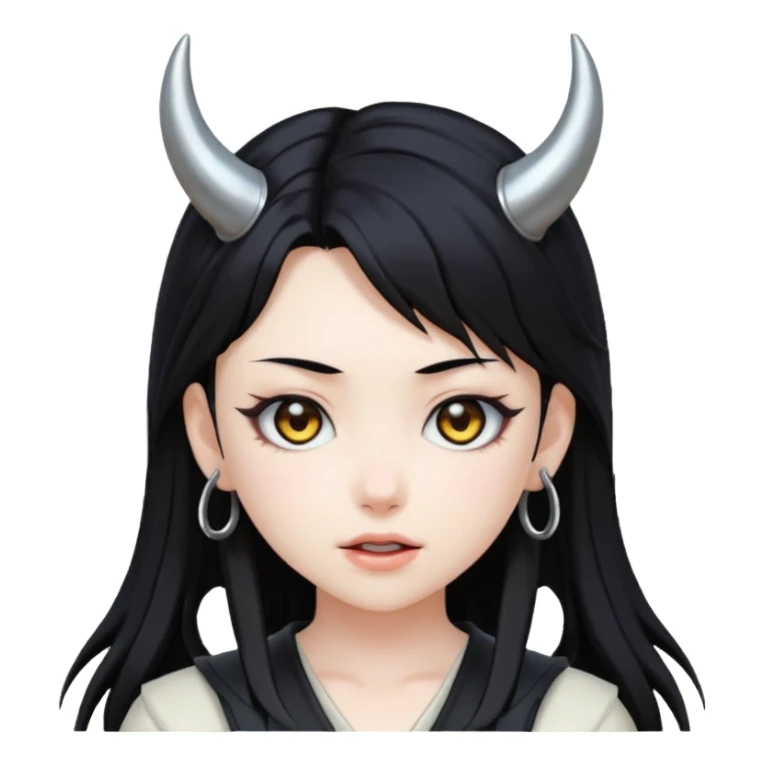 anime girl showing metal horns sticker