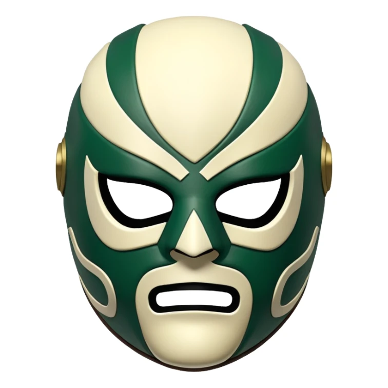 luchador mask in Milwaukee Bucks colors forest green and cream sticker